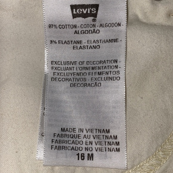 LEVI’S 512 bootcut perfectly slimming high rise wide leg white NEW size 16M - Picture 10 of 16